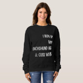 Ik ren op wijnteckel haar en nep woorden zwart trui (Voorkant volledig)