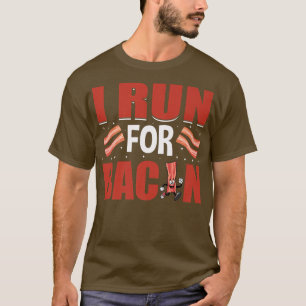 Ik ren voor Bacon - Funny Pig Meat Grilling Bacon T-shirt