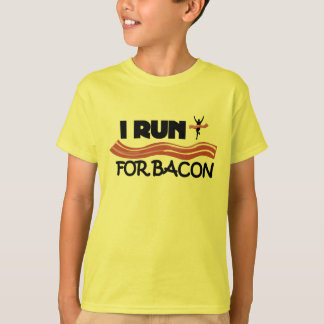 Ik ren voor Bacon - grappig Shirt voor kinderen