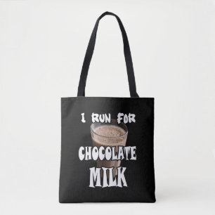 Ik ren voor Chocolademelk Hardlopen Draagtas