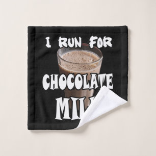 Ik ren voor Chocolademelk Hardlopen Washandje
