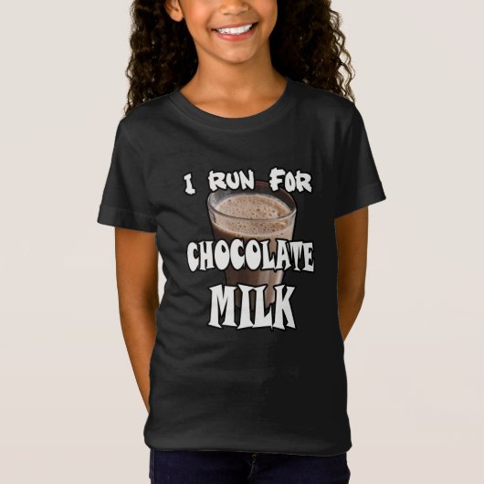 Ik ren voor Chocolate Melk. T-shirt (Voorkant)