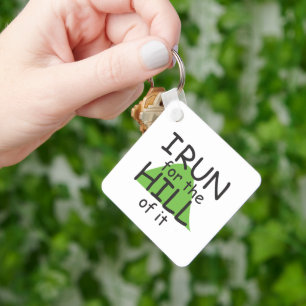 Ik ren voor de heuvel © - Funny Runner Thema Sleutelhanger