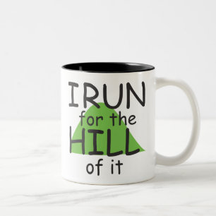 Ik ren voor de heuvel © - Funny Runner Thema Tweekleurige Koffiemok