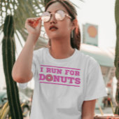 Ik ren voor donuts | Roze | Leuke quote over hardl T-shirt