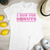 Ik ren voor donuts | Roze | Leuke quote over hardl T-shirt