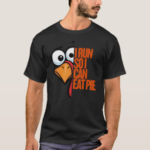 Ik ren zodat ik taart kan eten Turkey Trot hardloo T-shirt