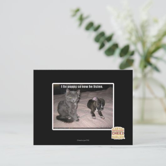 Ik repareer puppy briefkaart (Staand voorkant)