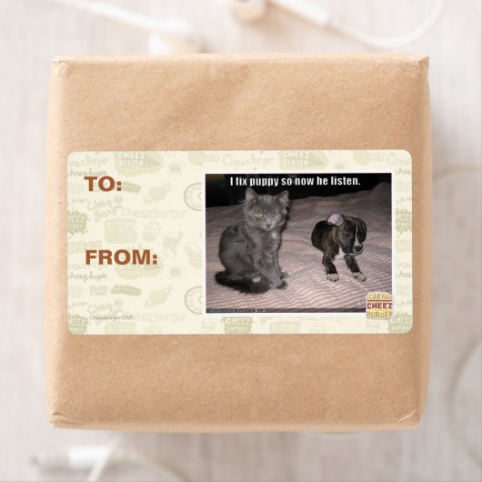 Ik repareer puppy etiket (Insitu)