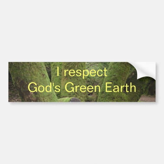Ik respecteer Gods groene Aarde Bumpersticker (Voorkant)