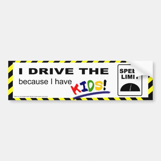 Ik rij de maximumsnelheid... bumpersticker (Voorkant)