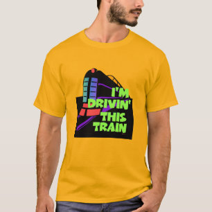 Ik rij deze trein heren goud t-shirt