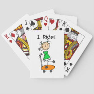 Ik rij - Meisje op step Speelkaarten