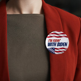 Ik rijd met Biden Democrats Verkiezingen 2024 Ronde Button 5,7 Cm