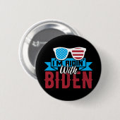 Ik rijd met Biden Ronde Button 5,7 Cm (Voorkant /achterkant)
