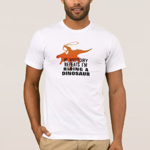 Ik rijd op een dinosaurus grappig t-shirt ontwerp