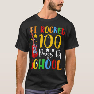 Ik Rockte 100 Dagen School Gitaar Muziek T-shirt