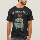 Ik rook dat grappige grilling-shirt. t-shirt (Voorkant)