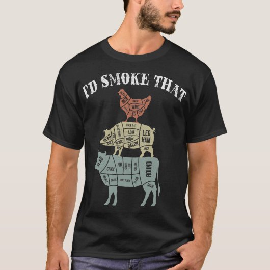 Ik rook dat grappige grilling-shirt. t-shirt (Voorkant)