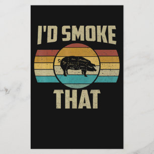 Ik rook dat grappige retro BBQ varkensvlees gril c Flyer