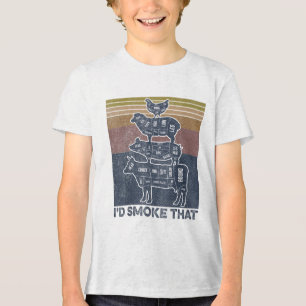 Ik rook dat rundervarkensslager grappig gesneden h Tri-Blend shirt