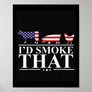 Ik rook dat vlees pitmaster grill cadeau grappige poster