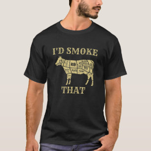 Ik rook die grappige BBQ Chef Grilled Steak Vlees  T-shirt