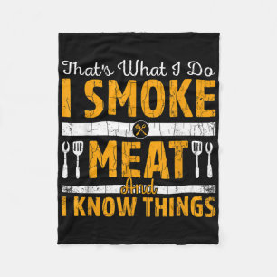 Ik rook vlees grappige barbecue gegrilde BBQ liefh Fleece Deken