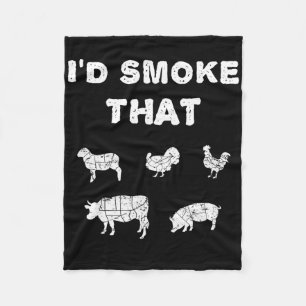 Ik rookte die Chef Smoker BBQ Gift T-shirt Culinai Fleece Deken