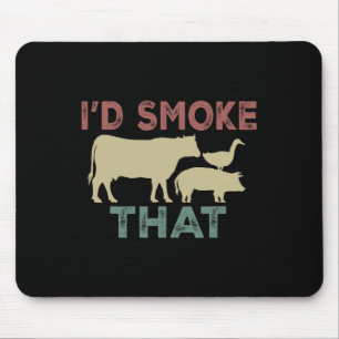Ik rookte die Koe runderkok BBQ Funny Cooking Muismat