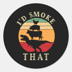 Ik rookte die rare BBQ  vleesrookergrill Ronde Sticker