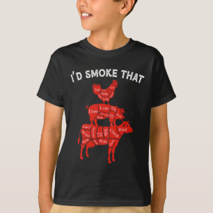 Ik rookte die rookende barbecue BBQ liefhebber gri T-shirt