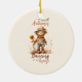 Ik ruik de herfst - Rustic Scarecrow & Sunflower Keramisch Ornament (Achterkant)