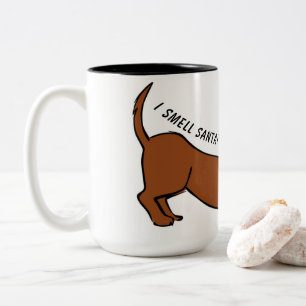 Ik ruik de kerstman! Dachshund Cartoon Koffie Mok