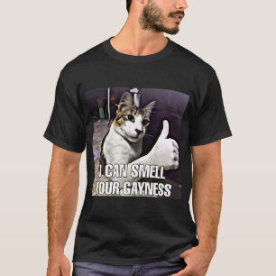 Ik ruik je homo-achtige kattenmeme t-shirt