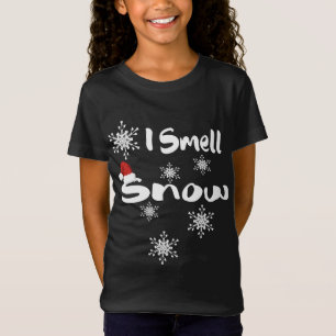 Ik ruik Sneeuw Kerstman hoed schattige sneeuwvlokk T-shirt