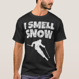 Ik ruik sneeuw witte skiër t-shirt