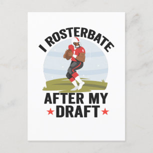 Ik rukmast Na mijn Draft Grappige Fantasie Voetbal Briefkaart