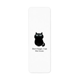 Ik run het huis - Cute Kat - Retouradreslabel Etiket