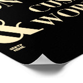 "IK RUN OP KOFFIE EN CUSSWORDS" grappige koffiepun Poster (Hoek)