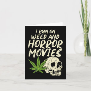 Ik run wiet horror films schedel plezier Halloween Kaart