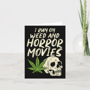 Ik run wiet horror films schedel plezier Halloween Kaart