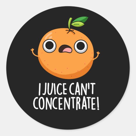 Ik sap kan niet concentreren Schattigee Oranje woo Ronde Sticker (Voorkant)