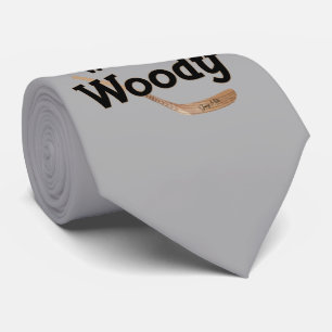 Ik Schaats met een Woodie Hockey Stick Stropdas