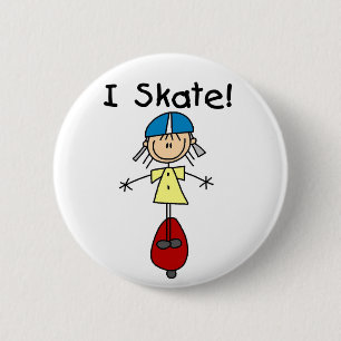 Ik schaats Stok FigureButton Ronde Button 5,7 Cm