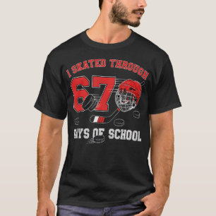 Ik Schaatsde Door 67 Dagen School IJshockey Kids T-shirt