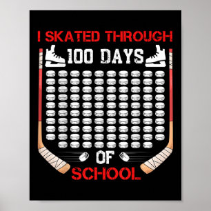 Ik schaatste door 100 dagen ijshockeyfan op school poster