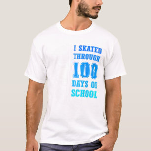 Ik schaatste door 100 dagen school ijshockey jonge t-shirt
