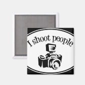 Ik schafte mensen fotograaf's camera B&W Magneet (Voorkant / Achterkant)