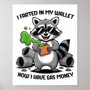 Ik scheef in mijn portemonnee nu heb gas geld grap poster